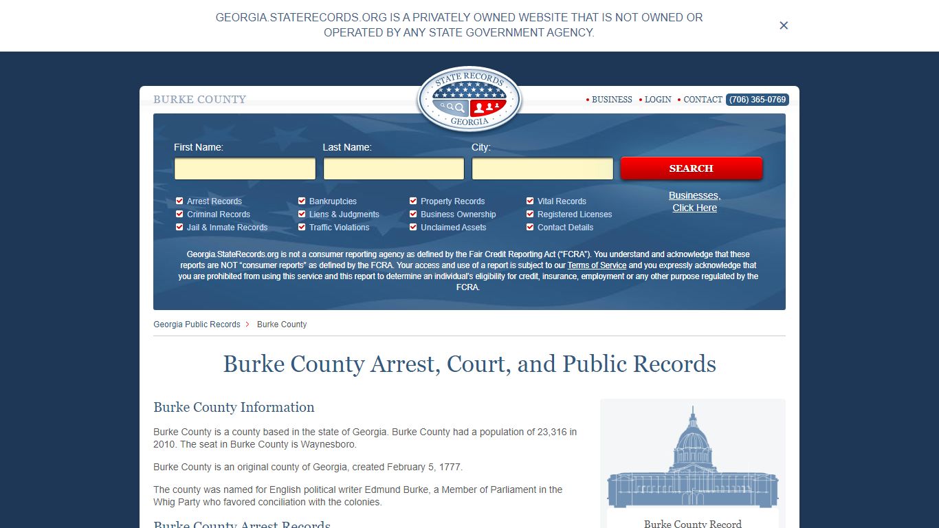 Burke County Arrest, Court, and Public Records